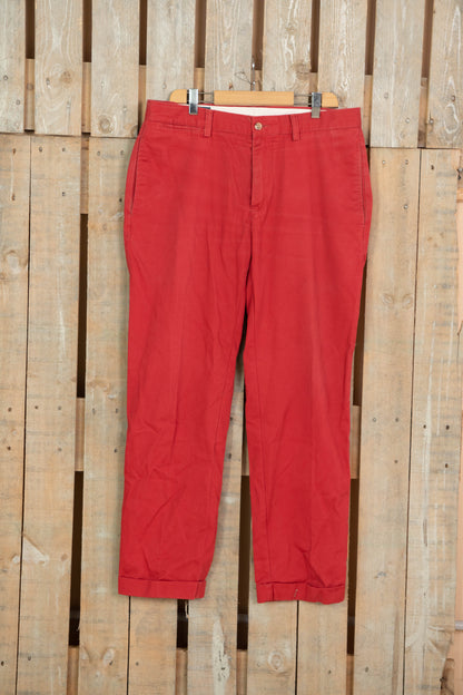 1990 Pantaloni Chino Preppy Ralph Lauren Rossi - W32 L34