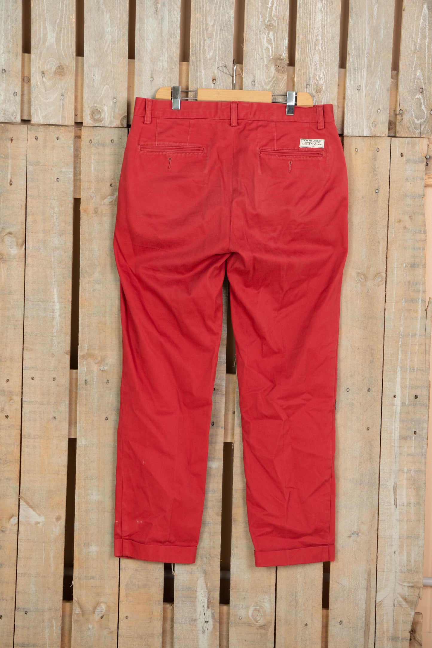 1990 Pantaloni Chino Preppy Ralph Lauren Rossi - W32 L34