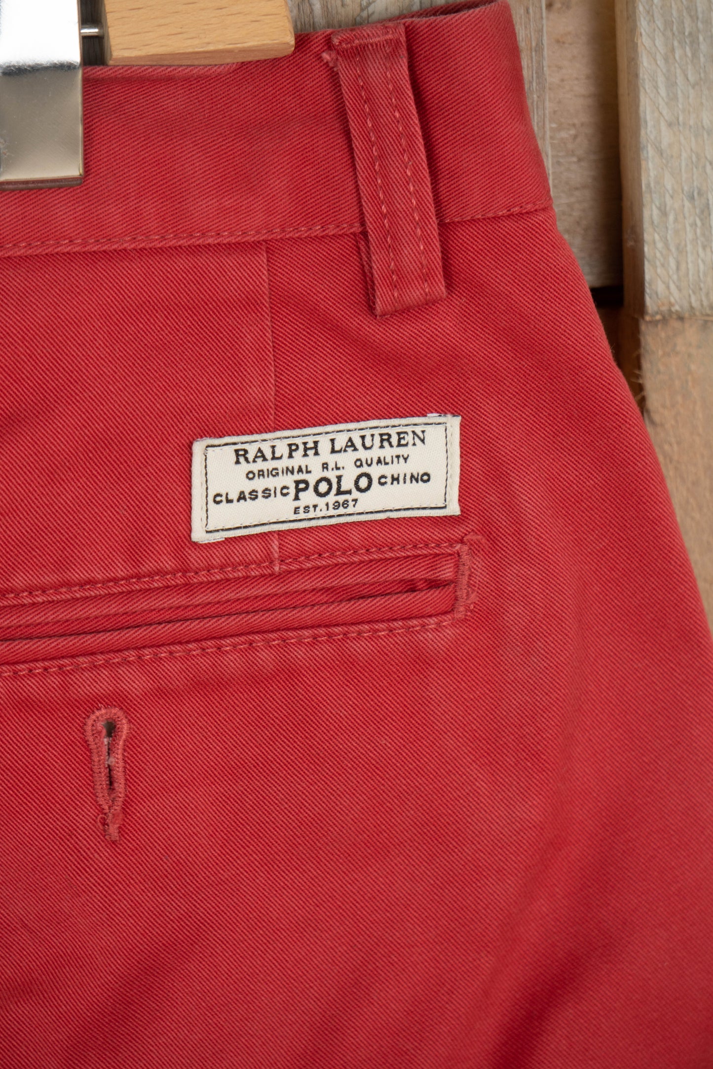1990 Pantaloni Chino Preppy Ralph Lauren Rossi - W32 L34