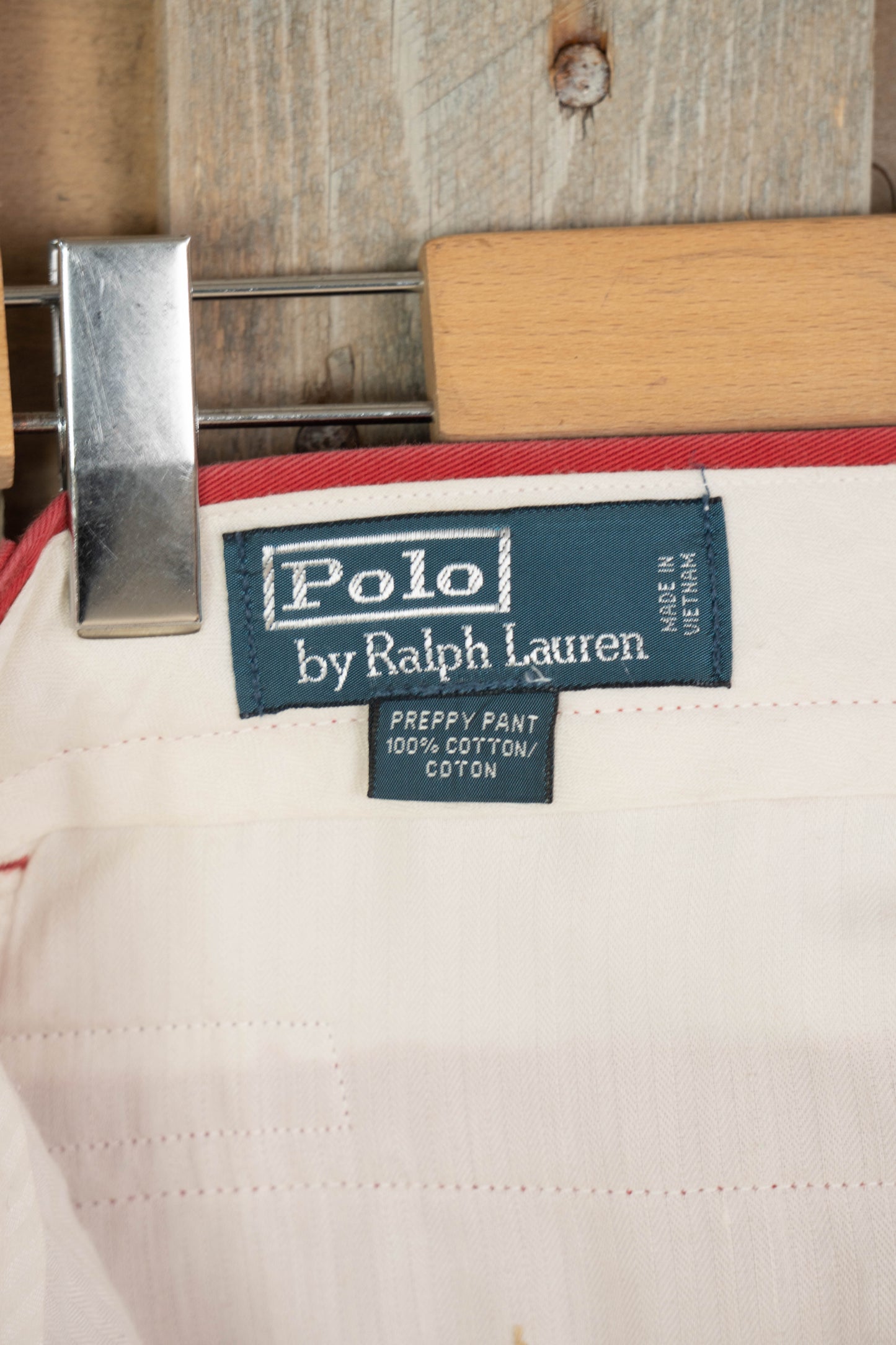 1990 Pantaloni Chino Preppy Ralph Lauren Rossi - W32 L34