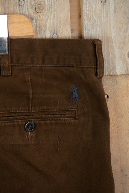 1990 Pantaloni Chino Preston Ralph Lauren Marroni - W40 L30