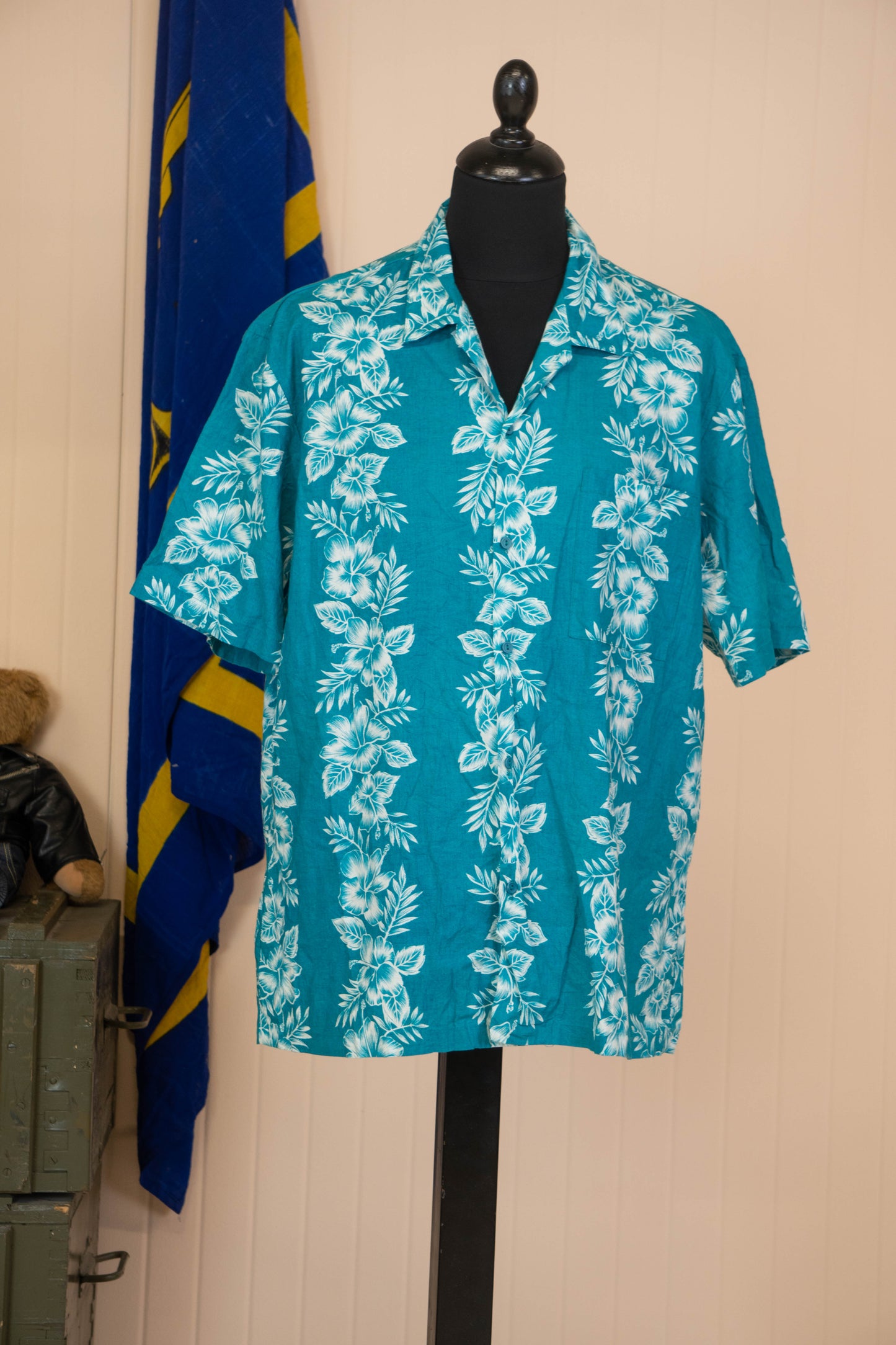 Camicia Hawaiana Americana Hawaii Blues Floreale- XL
