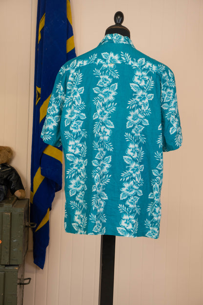 Camicia Hawaiana Americana Hawaii Blues Floreale- XL