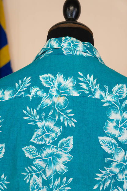 Camicia Hawaiana Americana Hawaii Blues Floreale- XL