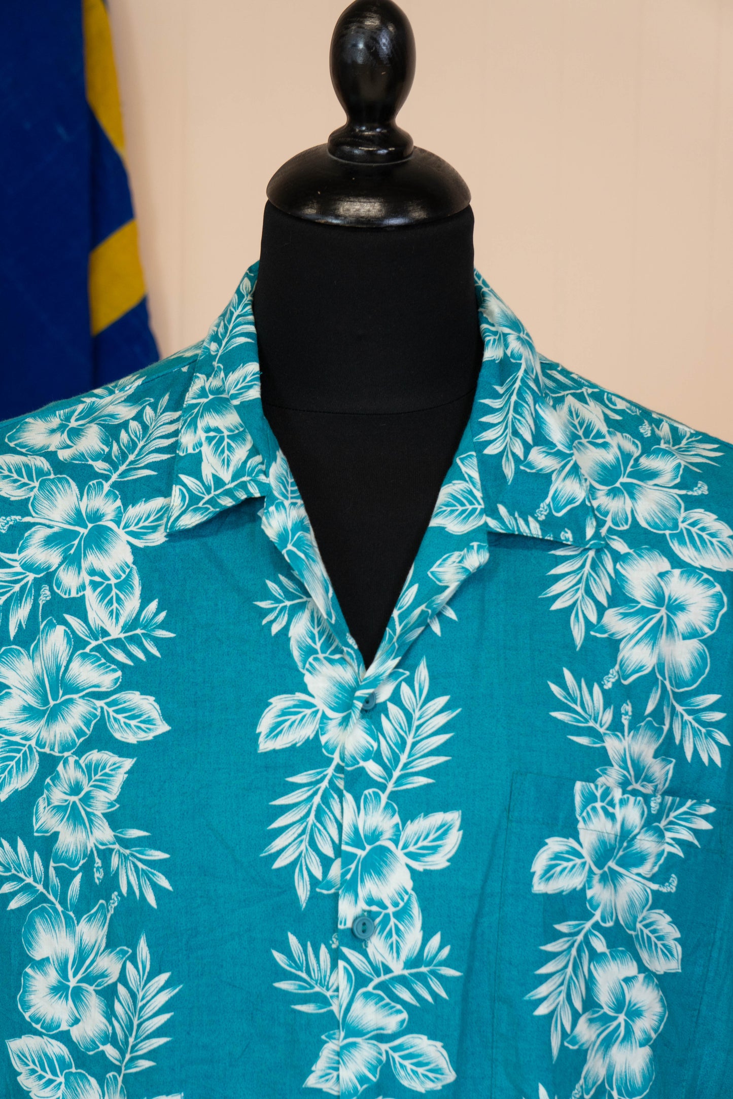 Camicia Hawaiana Americana Hawaii Blues Floreale- XL