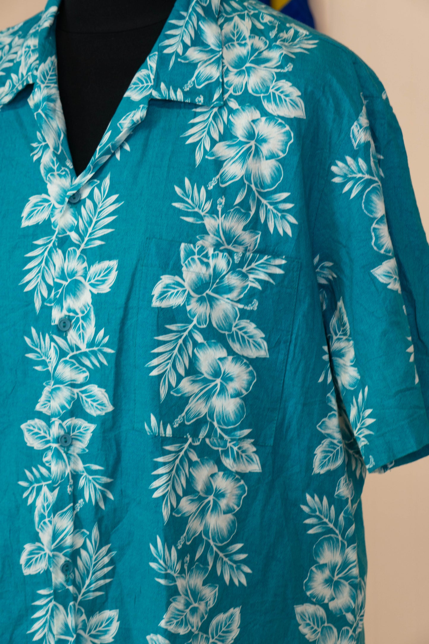 Camicia Hawaiana Americana Hawaii Blues Floreale- XL