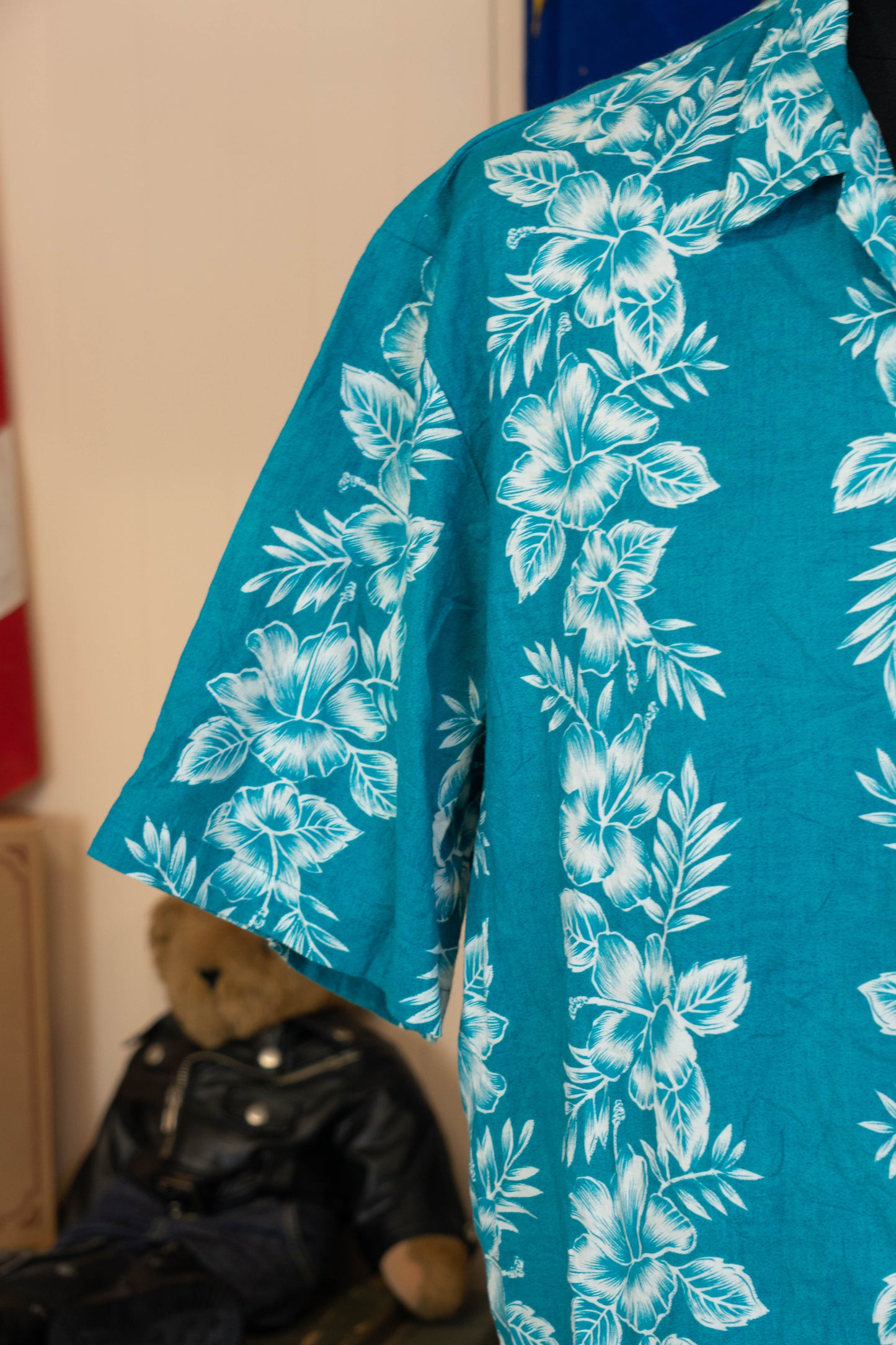Camicia Hawaiana Americana Hawaii Blues Floreale- XL