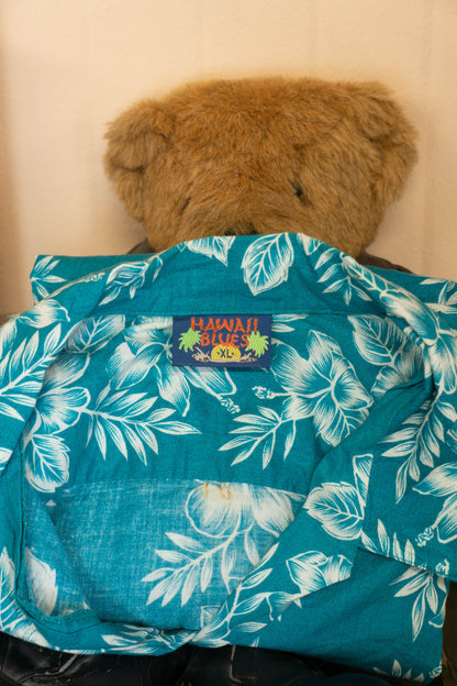 Camicia Hawaiana Americana Hawaii Blues Floreale- XL