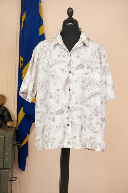 Camicia Hawaiana Reverse Usa Floreale Bianca - 3XL