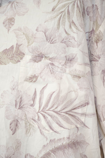 Camicia Hawaiana Reverse Usa Floreale Bianca - 3XL