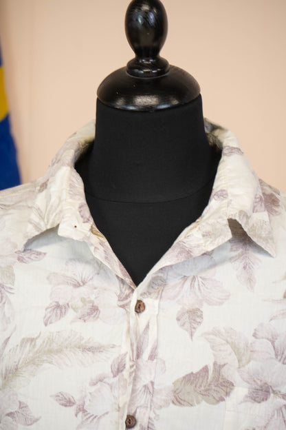 Camicia Hawaiana Reverse Usa Floreale Bianca - 3XL