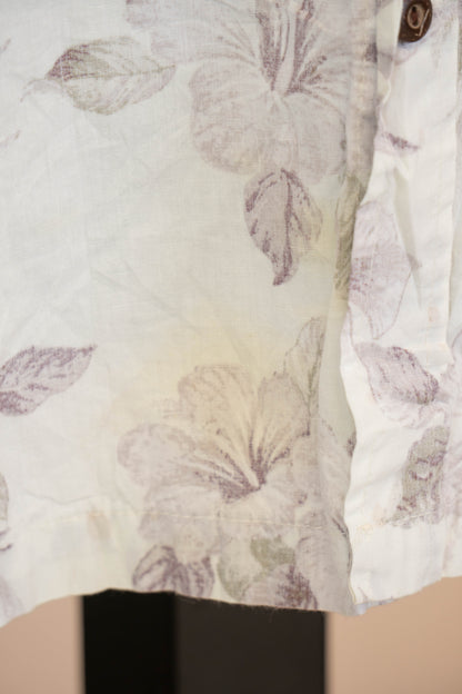 Camicia Hawaiana Reverse Usa Floreale Bianca - 3XL