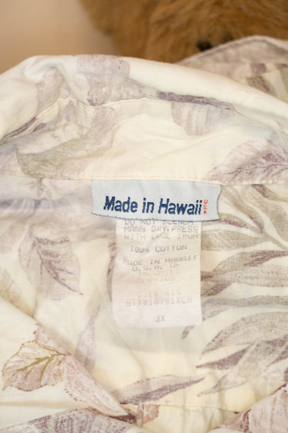 Camicia Hawaiana Reverse Usa Floreale Bianca - 3XL