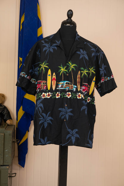 Camicia Hawaiana USA Winnie Fashion Nera - XL