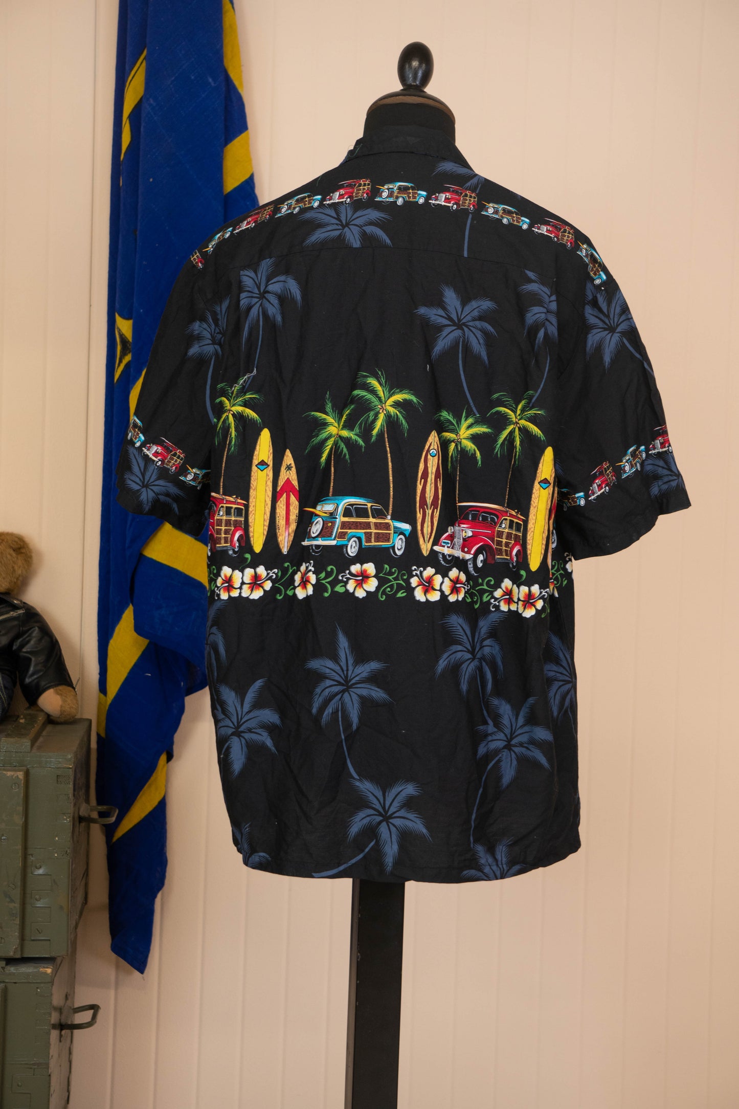 Camicia Hawaiana USA Winnie Fashion Nera - XL