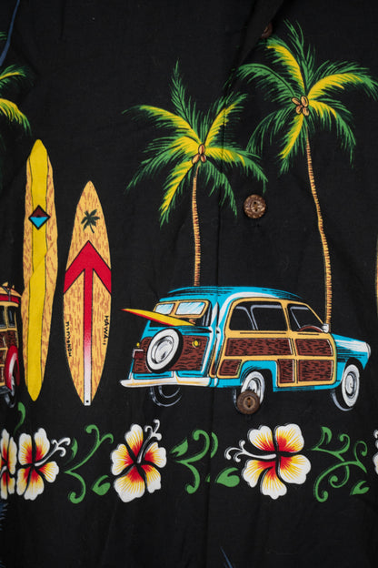 Camicia Hawaiana USA Winnie Fashion Nera - XL