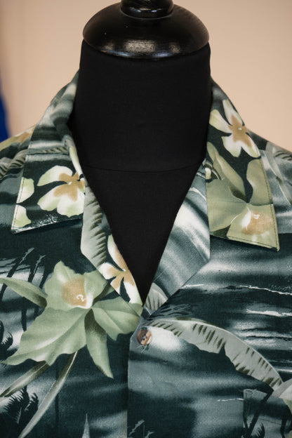 Camicia Hawaiana Americana Floreale Hawaii Blues - L