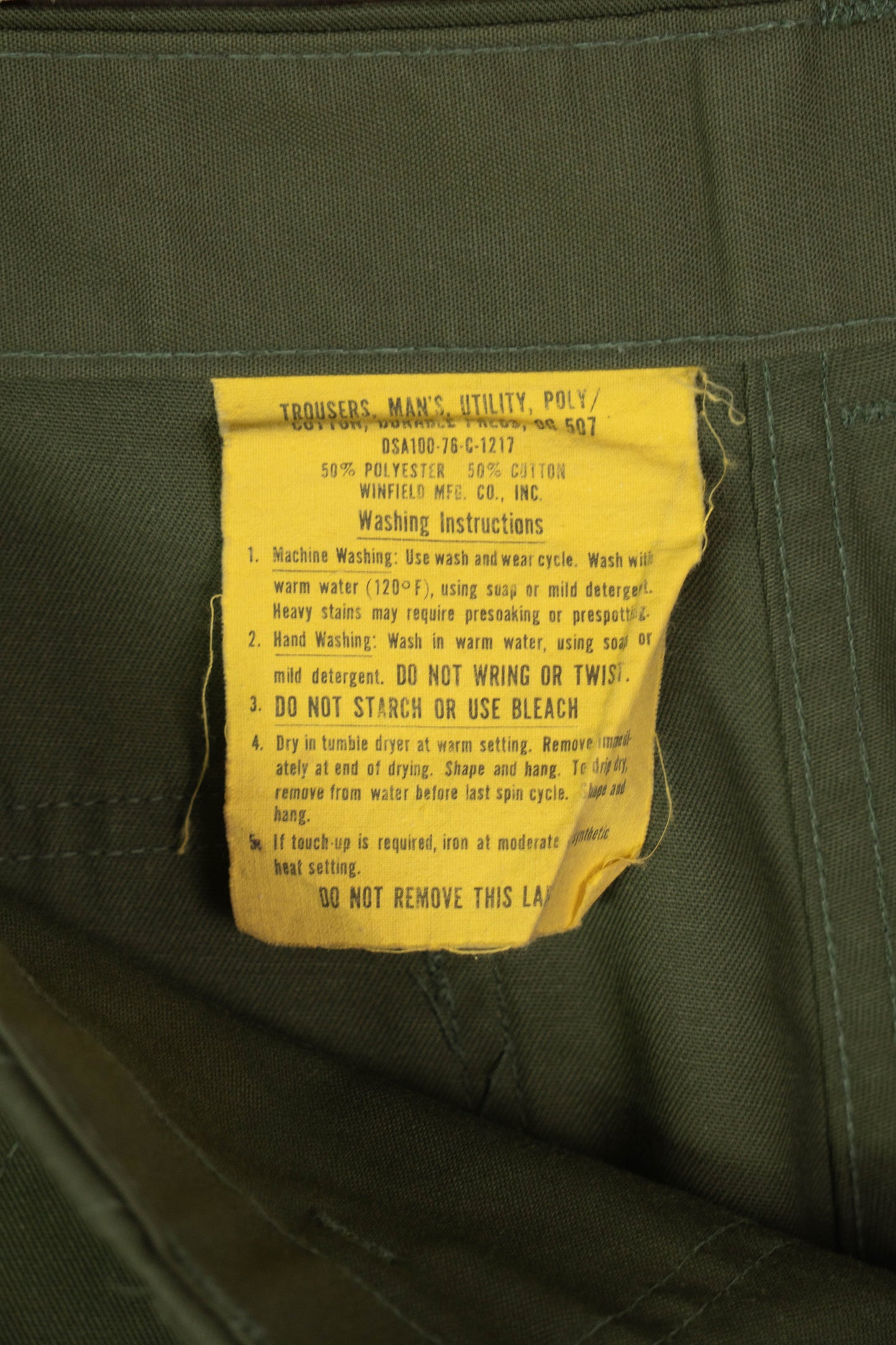 1976 Us army Pantaloni Fatigue Og-507 - W34