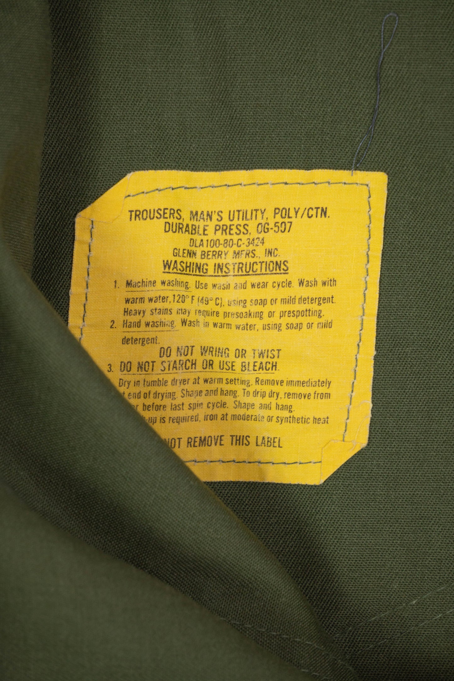 1980 Us Army Pantaloni Fatigue Og-507 - W36 L33
