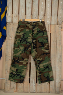 Us Army Pantaloni Combact Cargo Woodland con Liner - M Long