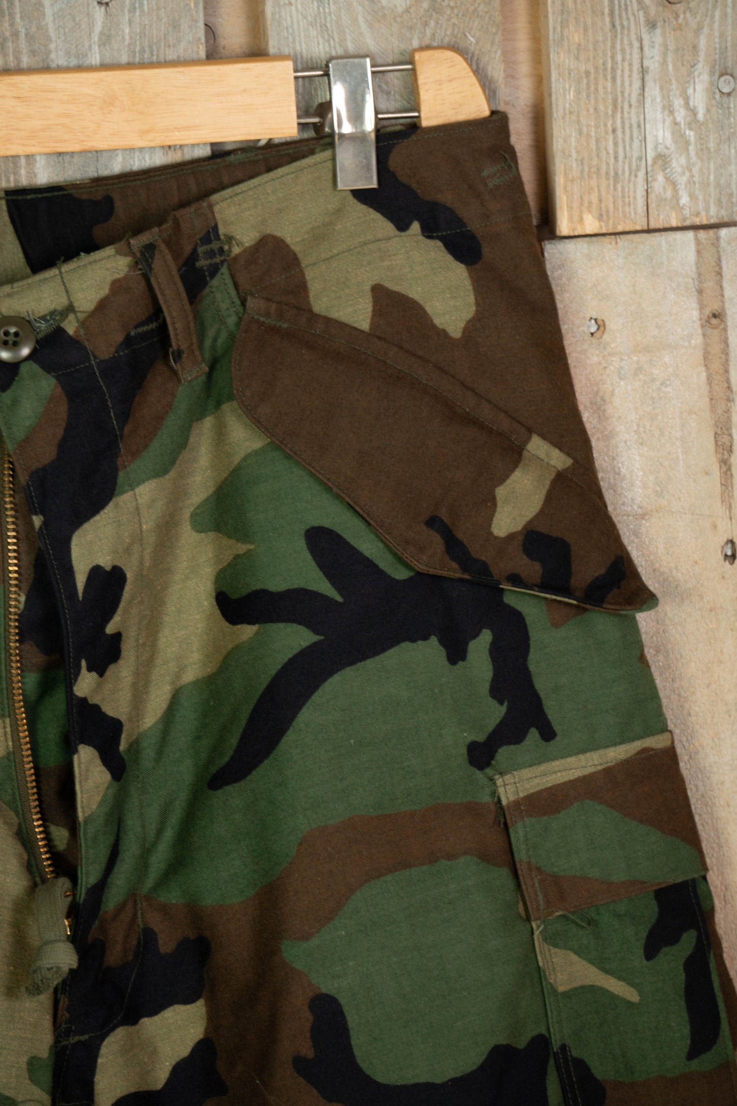 Us Army Pantaloni Combact Cargo Woodland con Liner - M Long