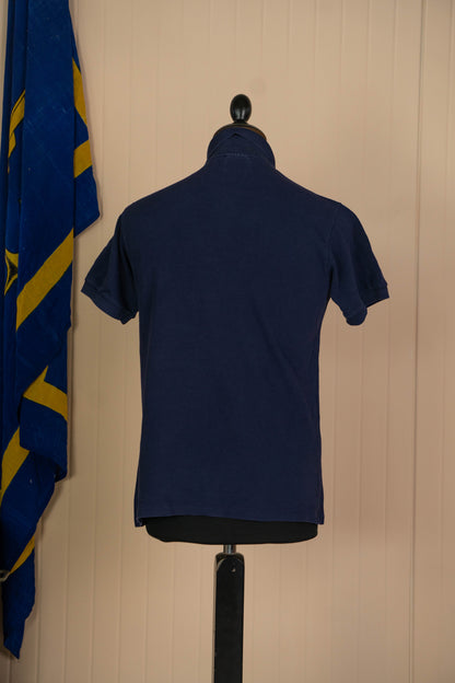 2010 Polo Lacoste maniche Blu scuro con taschino - S