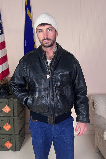 Bomber Type A-2 Avirex Pelle Nera - L