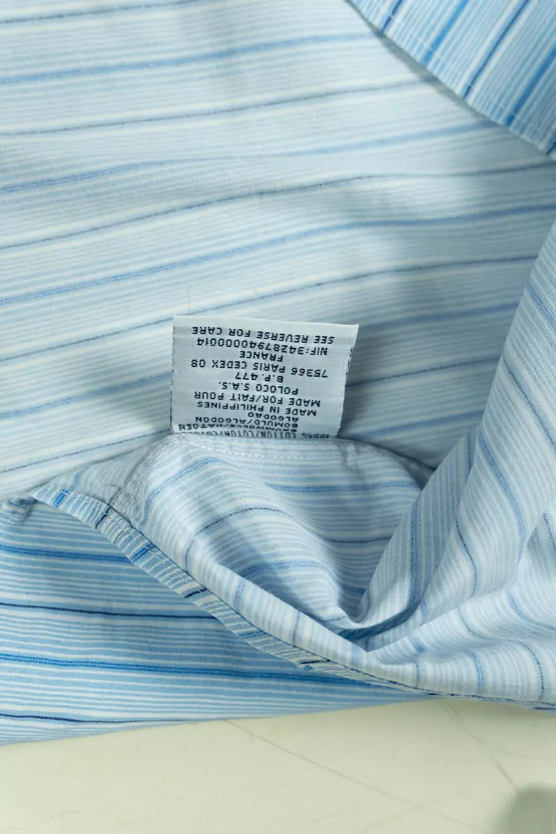 Camicia Ralph Lauren a Righe Classic Fit azzurra "M"