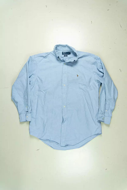 Camicie Ralph Lauren Tinta Unita Classic Fit Azzurro "M"