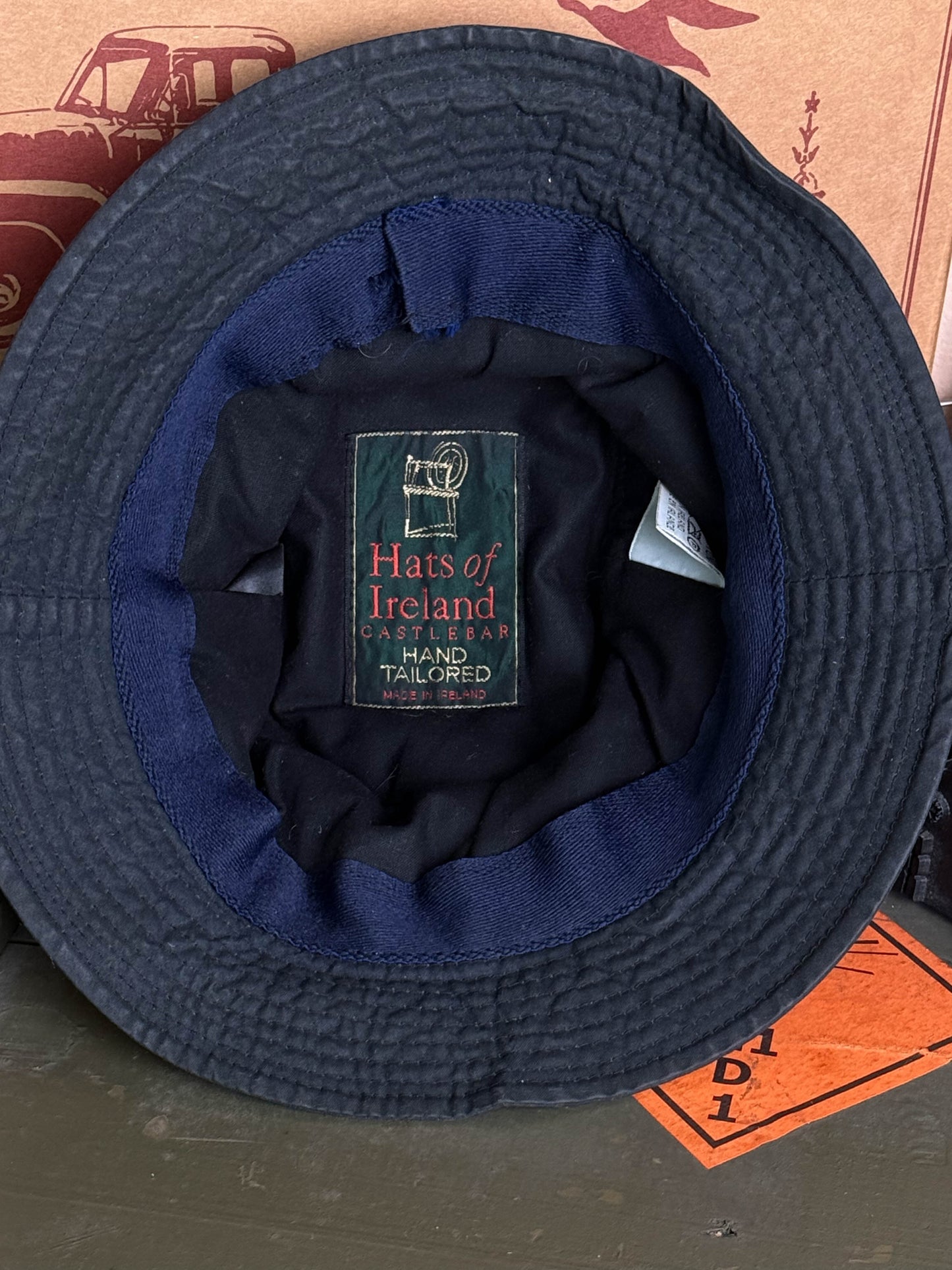 Cappello Made in Irlanda Blu Scuro Cerato - 54 cm