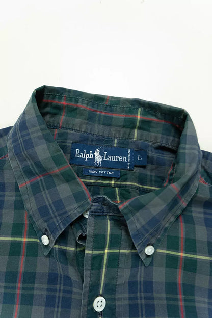 Camicie Ralph Lauren a Scacchi Classic Fit Verde - L