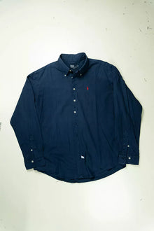 Camicie Ralph Lauren Tinta Unita Classic Fit Blu Scuro "XXL"