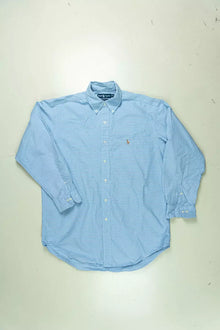 Camicie Ralph Lauren a Scacchi Classic Fit Azzurro "M"