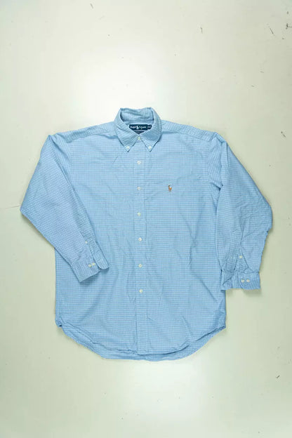 Camicie Ralph Lauren a Scacchi Classic Fit Azzurro "M"