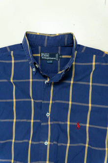 Camicie Ralph Lauren a Scacchi Classic Fit Blu Scuro "M"