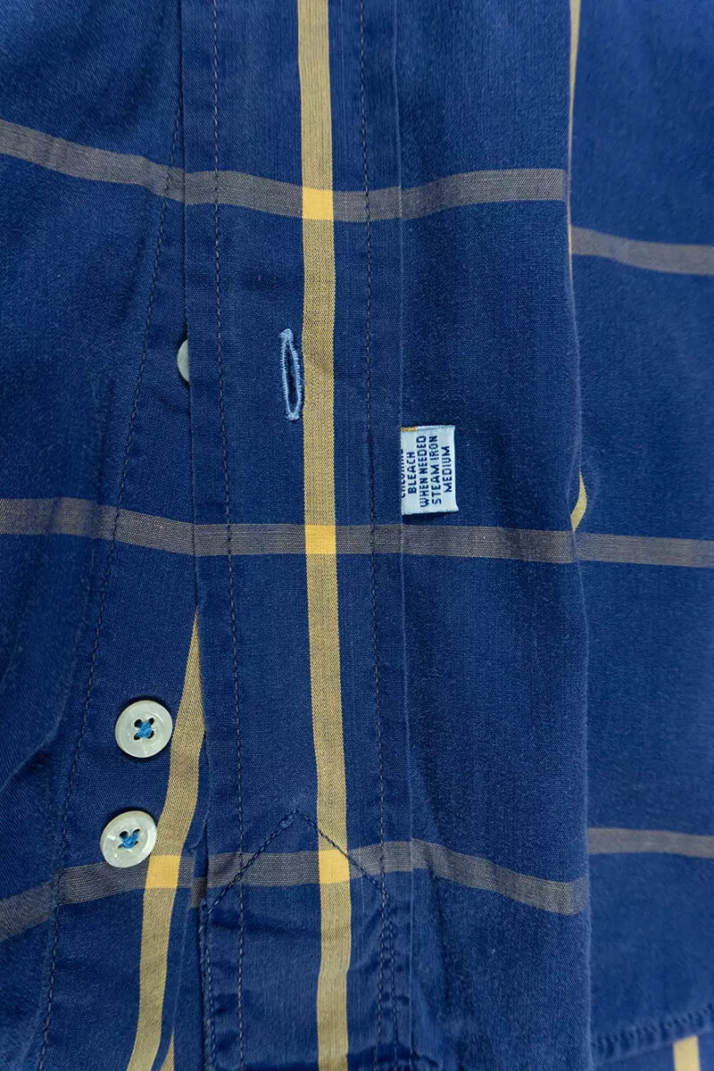 Camicie Ralph Lauren a Scacchi Classic Fit Blu Scuro "M"