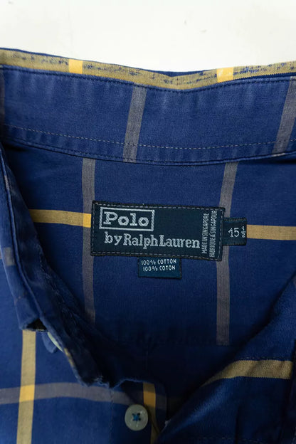 Camicie Ralph Lauren a Scacchi Classic Fit Blu Scuro "M"