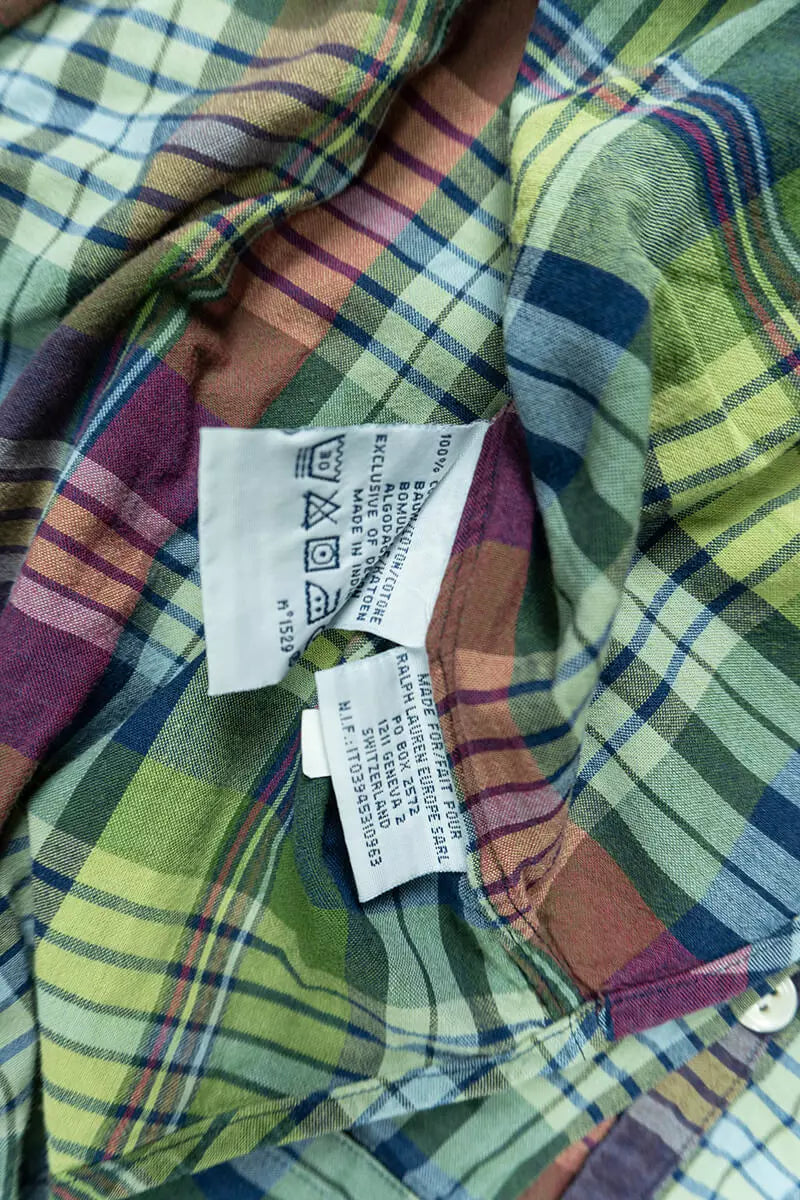 Camicia a Quadri Ralph Lauren Slim Fit Verde "M"