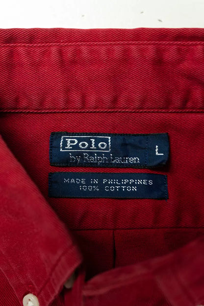 Camicie Ralph Lauren Tinta Unita Classic Fit Rossa "L"