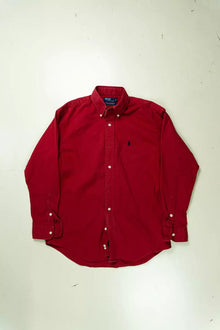 Camicie Ralph Lauren Tinta Unita Classic Fit Rossa "L"